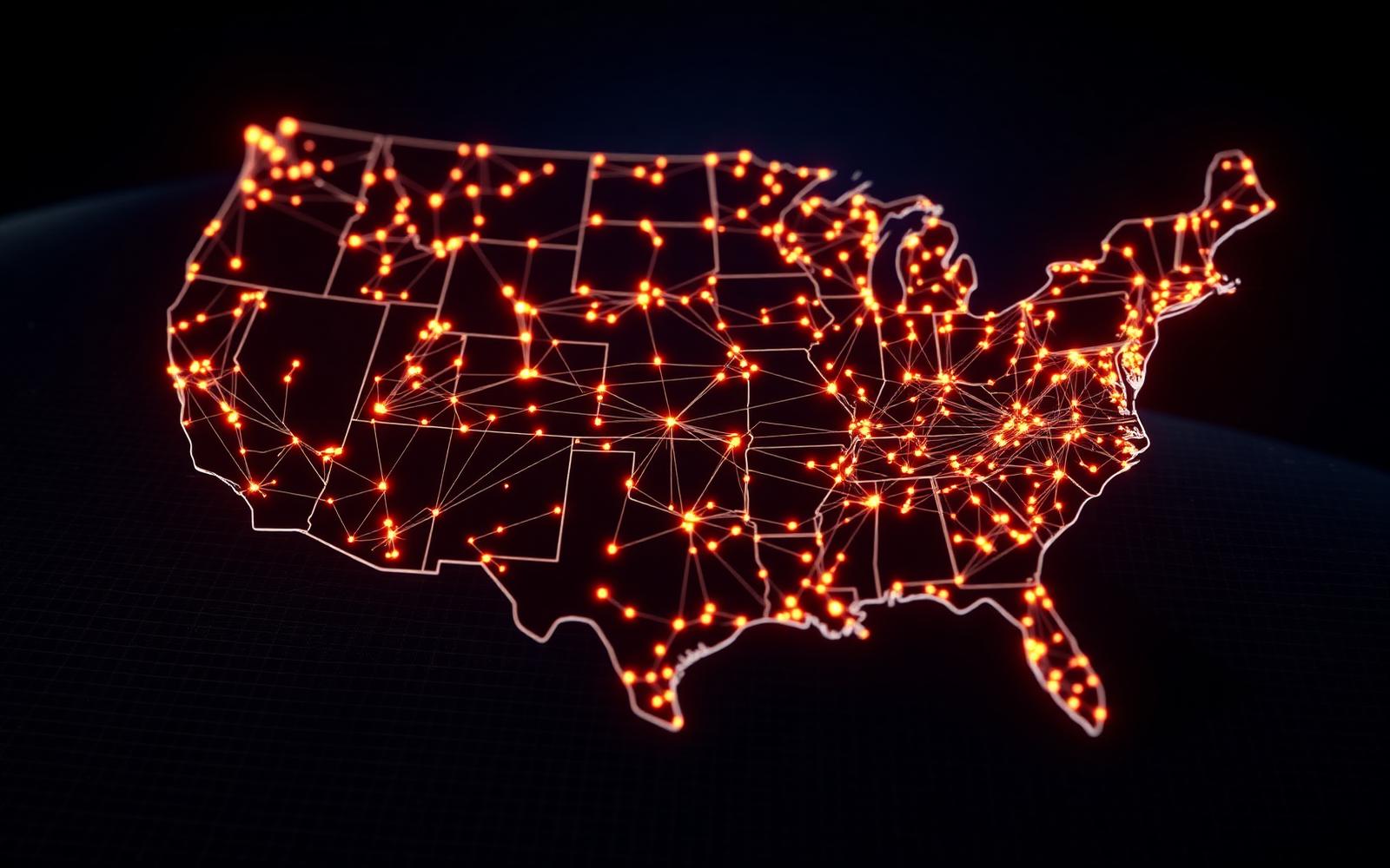 US freight corridor coverage map